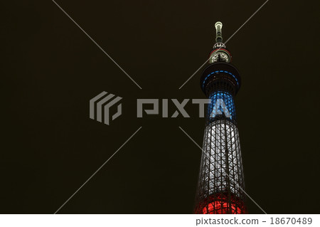 東京天空樹三色顏色 18670489