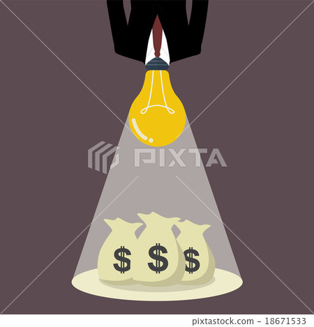 light bulb head glow to the money bags light bulb head glow to the money bags 18671533