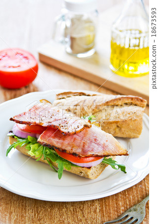 Grilled Ham sandwich 18673593