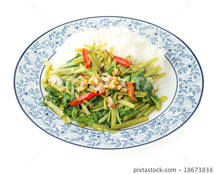 quick-fried water spinach with chili 18673838