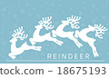 vector graphic reindeer jumping and snow flake 18675193