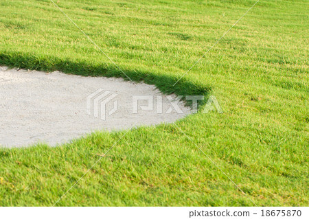 Sand bunkers with grass field Sand bunkers with grass field 18675870