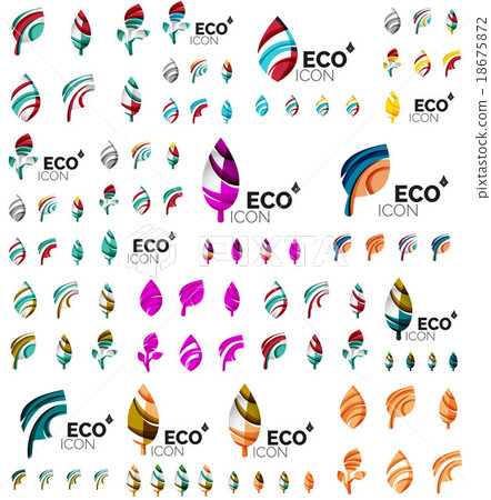 Mega collection of vector green summer concepts - Mega collection of vector green summer concepts - 18675872