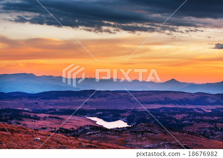 Mountains on sunset 18676982