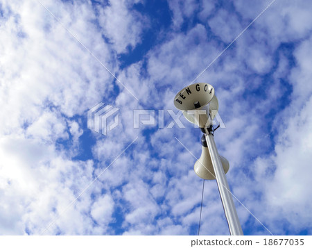 Blue sky and speakers Blue sky and speakers 18677035