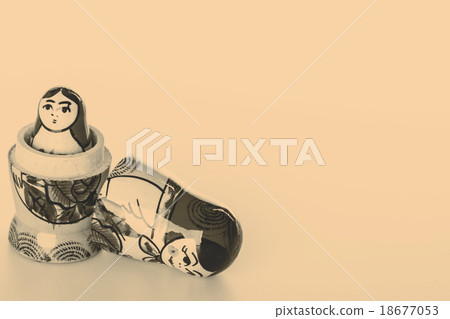 Russian Dolls Matryoshka Isolated on a white 18677053
