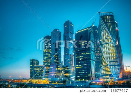 Buildings Of Moscow City Complex Of Skyscrapers At Buildings Of Moscow City Complex Of Skyscrapers At 18677437