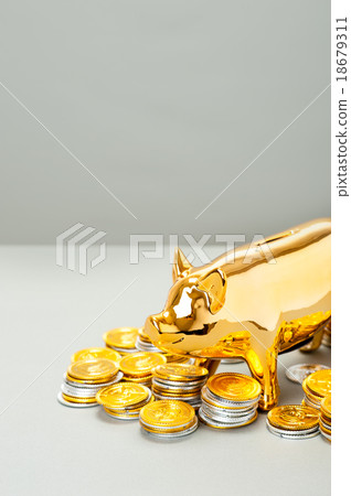 Golden pig's piggy bank 18679311