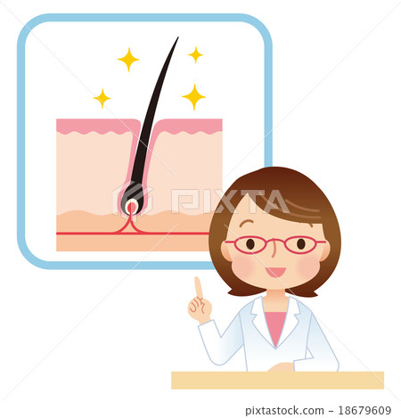 Doctor's female doctor description of hair root 18679609