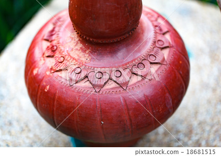 image of Thailand water container made from clay. 18681515