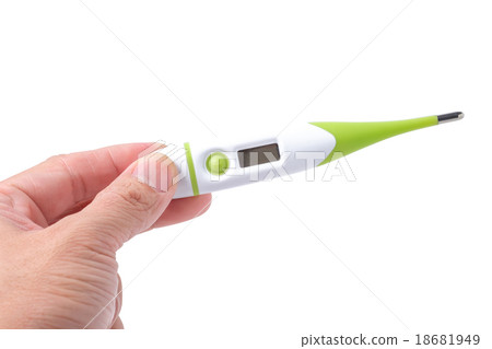 hand holding digital thermometer 18681949