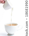 pouring milk in to coffee cup 18681990