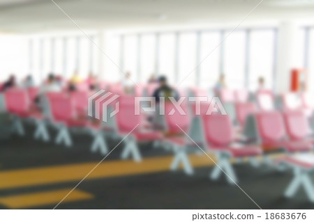 blurry defocused passenger at the airport terminal 18683676