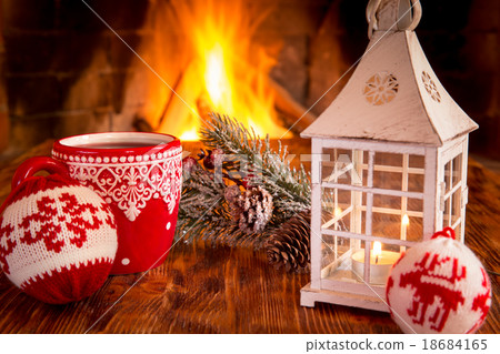 Christmas near fireplace 18684165