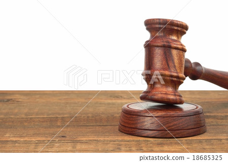 Judges Gavel On The Wood Table White Isolated Judges Gavel On The Wood Table White Isolated 18685325
