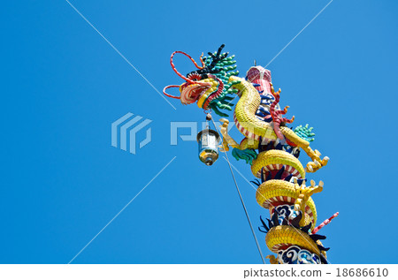 dragon style chainese on blue sky  18686610