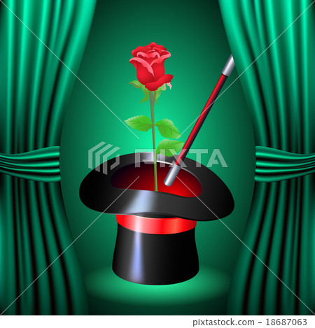 Conjurer hat with magic rose Conjurer hat with magic rose 18687063