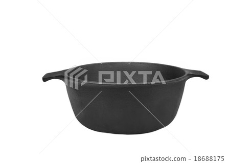 Closed Cast Iron Pan Isolated On White 18688175