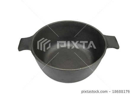 Closed Cast Iron Pan Isolated On White 18688176