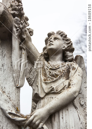 Old cemetery marble sculpture of the angel 18689158