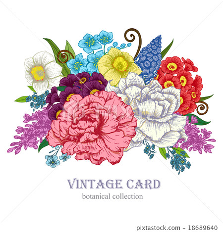 Hand-drawn floral bouquet Hand-drawn floral bouquet 18689640