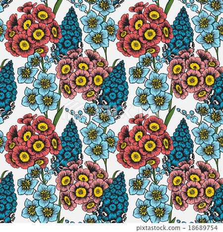 Hand drawn floral pattern 18689754