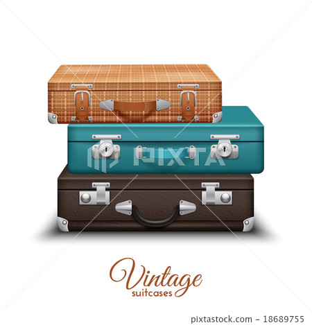 Pile Of Old Vintage Suitcases Pile Of Old Vintage Suitcases 18689755