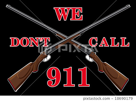 Warning sign with guns 18690179