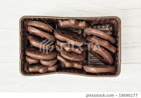 Tasty chocolate cookies in the box Tasty chocolate cookies in the box 18690277