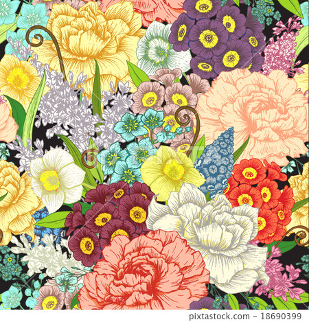 Hand drawn floral pattern 18690399