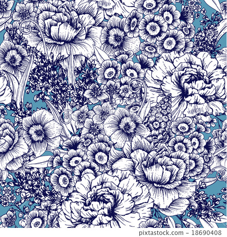 Hand drawn floral pattern 18690408