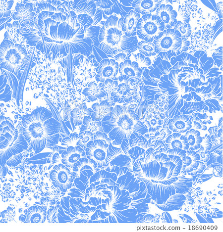 Hand drawn floral pattern Hand drawn floral pattern 18690409