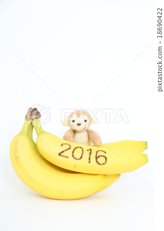 Monkey and banana and year (New Year / New Year's cards) 18690422