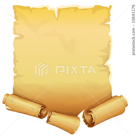 Big golden ribbon scroll of parchment Big golden ribbon scroll of parchment 18691176
