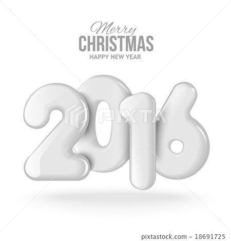 Happy new 2016 year. Realistic 3D balls Happy new 2016 year. Realistic 3D balls 18691725