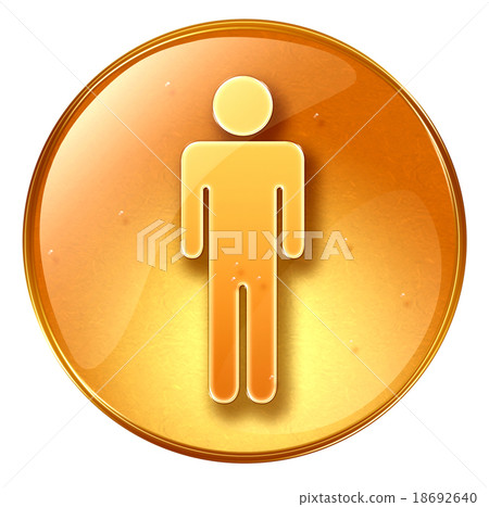 men icon yellow, isolated on white background. men icon yellow, isolated on white background. 18692640