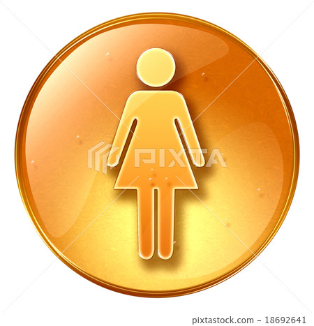 woman icon yellow, isolated on white background. woman icon yellow, isolated on white background. 18692641
