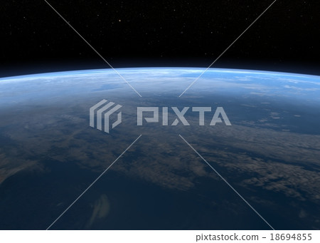 燙髮地球圖像黑暗3DCG圖材料 18694855