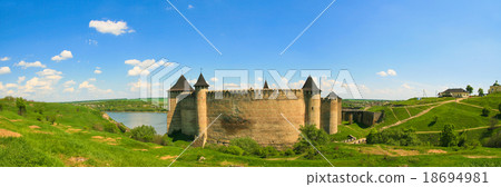 Panorama of fortress on Dniester riverside. Panorama of fortress on Dniester riverside. 18694981