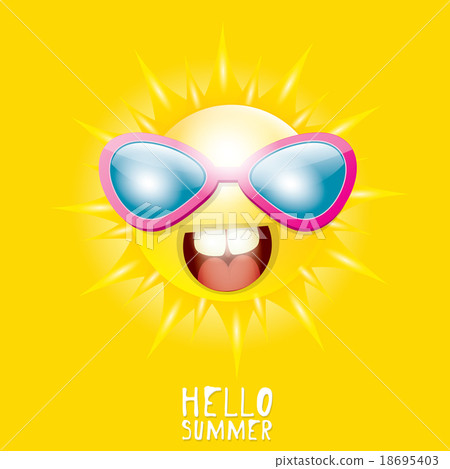 Hello Summer. vector summer smiling sun 18695403