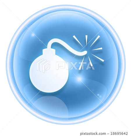bomb icon ice, isolated on white background. bomb icon ice, isolated on white background. 18695642