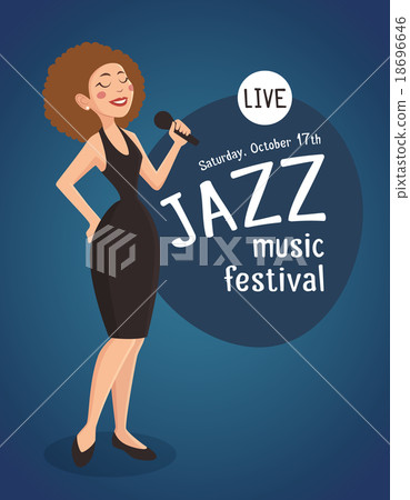 Woman Jazz Singer Illustration  18696646