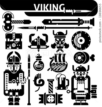Viking Black White Icons Set Viking Black White Icons Set 18696655