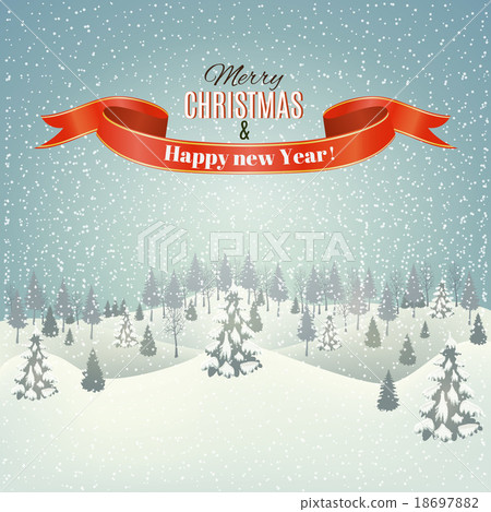 Christmas winter landscape background. 18697882
