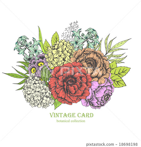 Hand-drawn floral bouquet 18698198