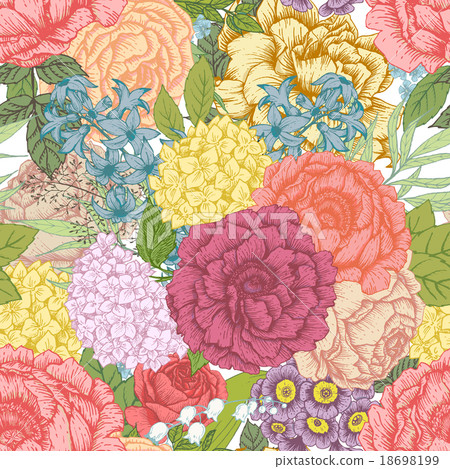 Hand drawn floral pattern 18698199