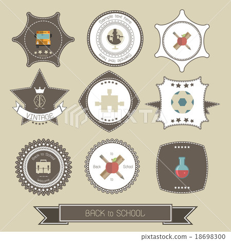 Back to School Design Collection. and labels card 18698300