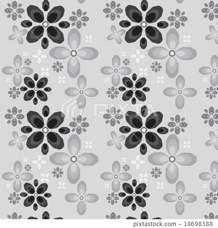 black and white Floral pattern 18698388