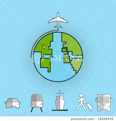 Around the world travelling by plane Around the world travelling by plane 18698449
