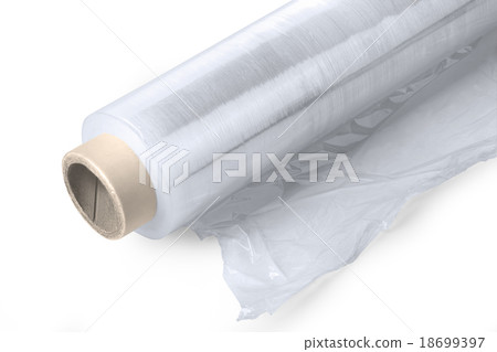 Roll of plastic stretch film 18699397